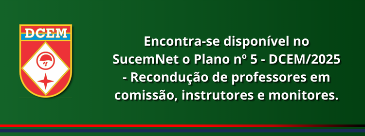 Abertura do Plano nº 5 - DCEM/2025 no SucemNet